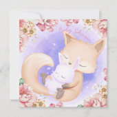 キツネとバニーの赤ちゃんシャワー招待状 シーズンカード (正面)