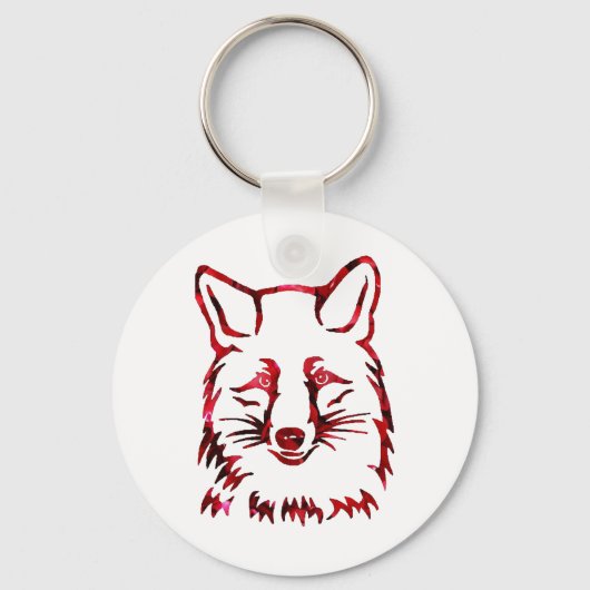 キツネとバラの キーホルダー (正面)