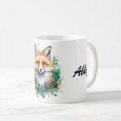 キツネとヒイラギ コーヒーマグカップ (正面右)