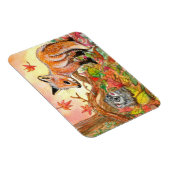 キツネとフェレットの紅葉 マグネット (右側)