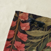 キツネとフォックスグローブフラワーズウィリアムインスパイアモリス ビーチタオル (インサイチュ)