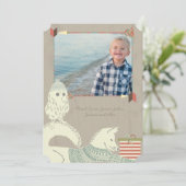 キツネとフクロウの森のクリスマスと写真 シーズンカード (スタンド正面)