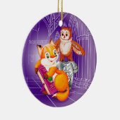 キツネとフクロウスミレ セラミックオーナメント (右)