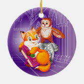 キツネとフクロウスミレ セラミックオーナメント (裏面)