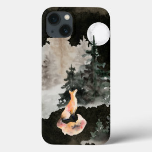 キツネとフルムーンウッドランド iPhone 13ケース