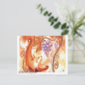 キツネとブドウの葉書 ポストカード (スタンド正面)