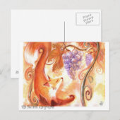 キツネとブドウの葉書 ポストカード (正面/裏面)