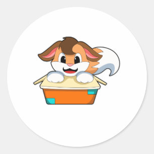 キツネとボックス ラウンドシール