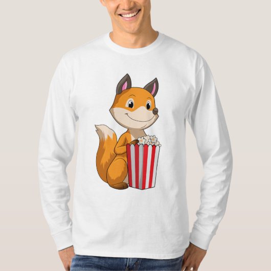 キツネとポップコーン Tシャツ (正面)