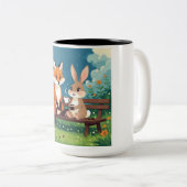 キツネとラビットコーヒータイム ツートーンマグカップ (正面右)