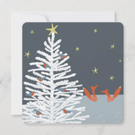 キツネとロビンのクリスマスカード カード
