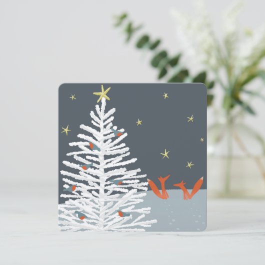 キツネとロビンのクリスマスカード カード (スタンド正面)