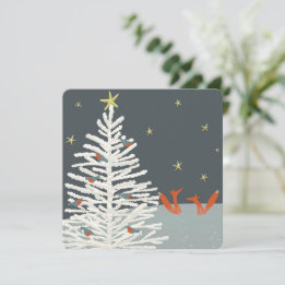 キツネとロビンのクリスマスカード カード