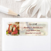 キツネと愛のTribal Tipi Boho Teepeeアドレス ラベル (インサイチュ)