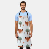 キツネと木：子供っぽい エプロン (着用した状態)