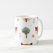 キツネと木：子供っぽい コーヒーマグカップ (正面右)