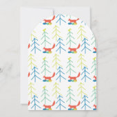 キツネと松の木の男の赤ちゃんシャワー招待状 招待状 (裏面)