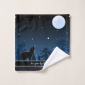 キツネと真夜中の満月 バスタオルセット (ウォッシュタオル)