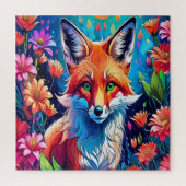 キツネと花 ジグソーパズル (縦)