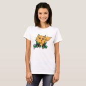 キツネと花 Tシャツ (正面フル)
