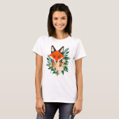 キツネと花Tシャツ Tシャツ (正面フル)