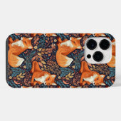 キツネと葉っぱの模様 iPhoneケース (裏面横)