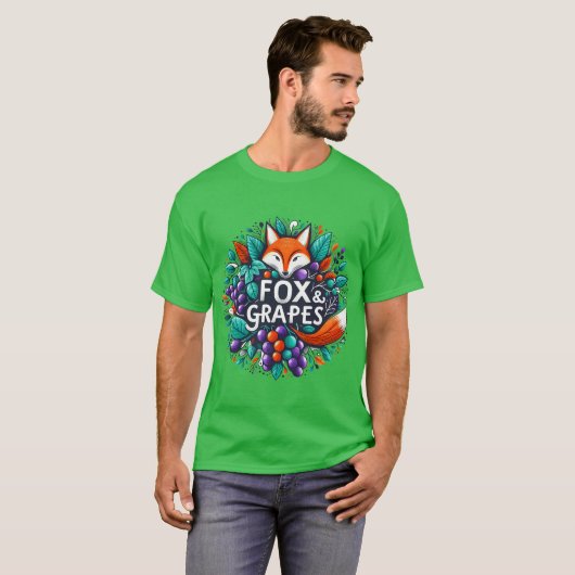 キツネと葡萄 Tシャツ (正面フル)