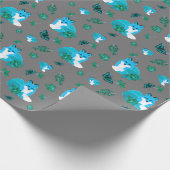 キツネと蝶の森かわいい森 ラッピングペーパー (角)