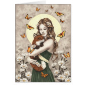 キツネと蝶を持つ庭の女の子 (正面)