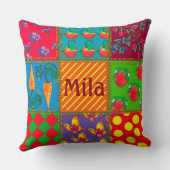 キツネと蝶 クッション (裏面)