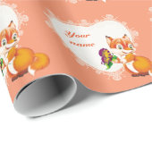 キツネと蝶 ラッピングペーパー (ロールコーナー)