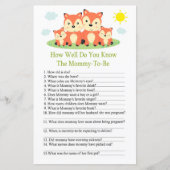 キツネどのように良い知っている赤ちゃんシャワーのゲーム (正面)