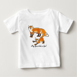 キツネに感謝する！かわいいキツネのグラフィック ベビーTシャツ
