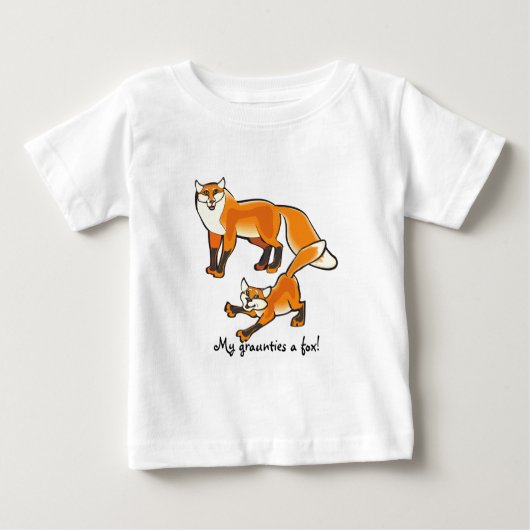 キツネに感謝する！かわいいキツネのグラフィック ベビーTシャツ (正面)