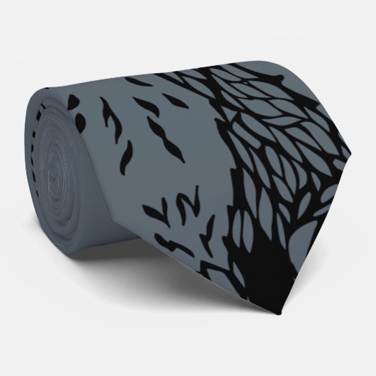 キツネのかいま見のタイの灰色 ネクタイ (ロール)