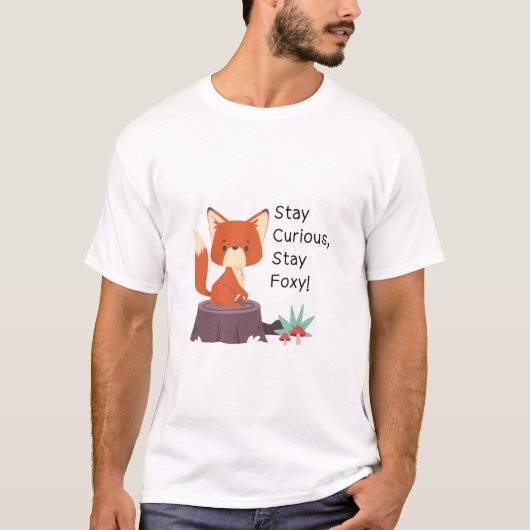 キツネのイラストがかっこいいメンズTシャツ Tシャツ (正面)
