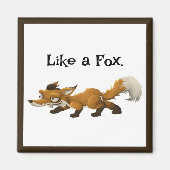 キツネのキャラクター -「Like a Fox」デザイン マグネット (正面)