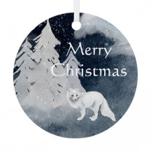 キツネのクリスマスのクラシックな暗い冬のシーン