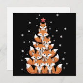 キツネのクリスマスツリー キツネのXmasツリー 面白い動物 シーズンカード (正面/裏面)