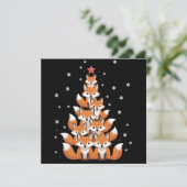 キツネのクリスマスツリー キツネのXmasツリー 面白い動物 シーズンカード (スタンド正面)