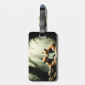 キツネのケドルの霧の森パーソナライズされた ラゲッジタグ (裏面縦)