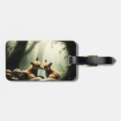 キツネのケドルの霧の森パーソナライズされた ラゲッジタグ (裏面横)