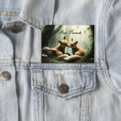 キツネのケドルの霧の森パーソナライズされた 缶バッジ (インサイチュ)