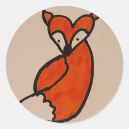 キツネのシールとしてかわいい ラウンドシール