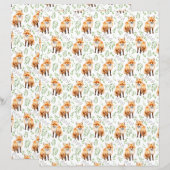 キツネのスクラップブックペーパー (正面/裏面)