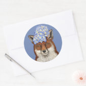 キツネのステッカーを盗む ラウンドシール (封筒)