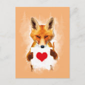キツネのハートを持っている – 私はあなたを愛している! ポストカード (正面)