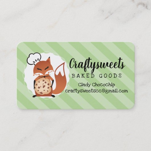 キツネのパン屋のチョコチップクッキーの名刺 名刺 (正面)