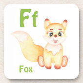 キツネのパーソナライズABC：レターF – 名前の追加 コースター (正面)
