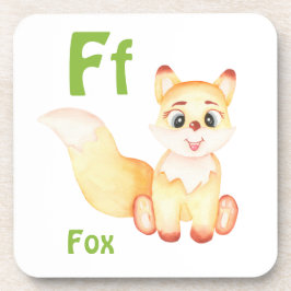 キツネのパーソナライズABC:レターF – 名前の追加 コースター